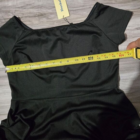 SHENBOLEN Women's Off Shoulder High Low A Line dress sz M - Picture 10 of 11